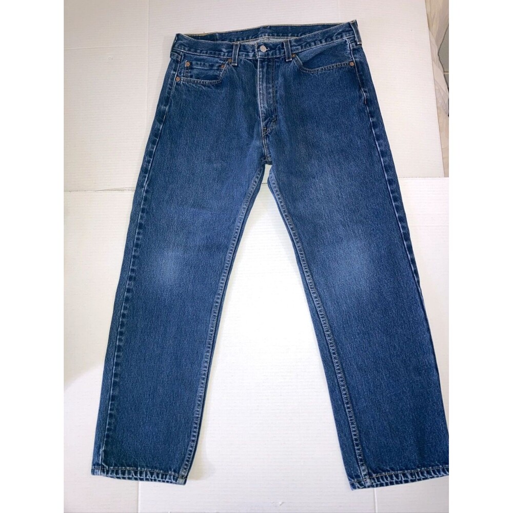 Levi's 505 Regular Fit Straight Leg Blue Jeans 36 X 30 Actual 34 x 29 Excellent